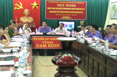 Điểm cầu tỉnh Nam Định tham dự Hội nghị toàn quốc tổng kết 10 năm thực hiện Quy chế phối hợp công tác giữa Ban Thường trực Ủy ban Trung ương Mặt trận Tổ quốc Việt Nam và Viện kiểm sát nhân dân tối cao 