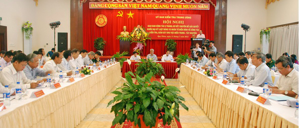 Ủy ban Kiểm tra Trung ương tổ chức Hội nghị giao ban công tác kiểm tra, giám sát 6 tháng đầu năm 2014 khu vực miền Trung - Tây Nguyên