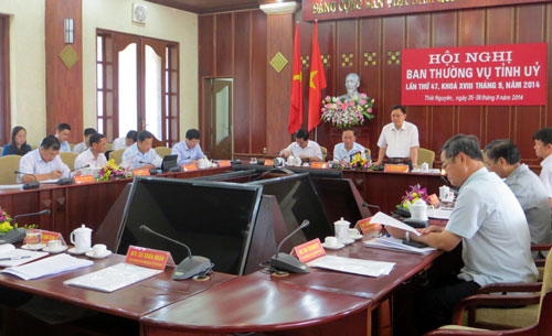 Hội nghị Ban Thường vụ Tỉnh ủy Thái Nguyên