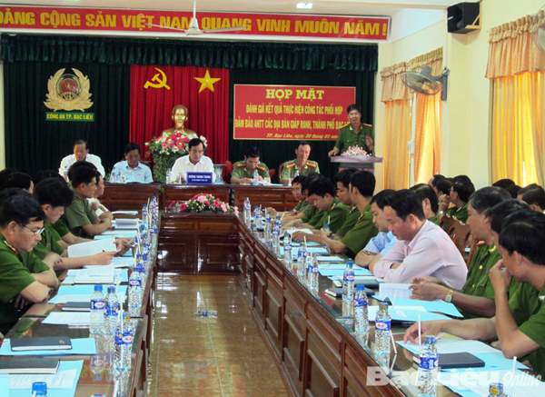 Hội nghị về công tác phối hợp đảm bảo an ninh trật tự tỉnh Bạc Liêu
