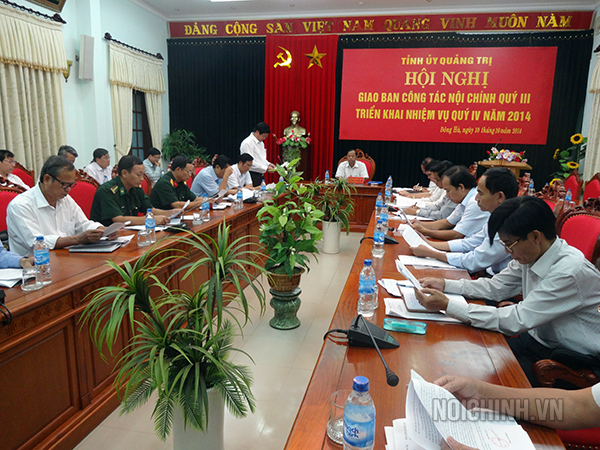 Một hội nghị giao ban công tác nội chính và phòng, chống tham nhũng tỉnh Quảng Trị
