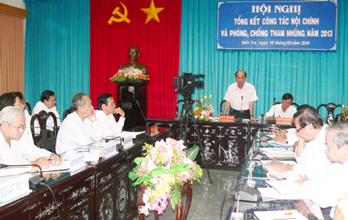 Hội nghị triển khai công tác nội chính và phòng, chống tham nhũng năm 2014 