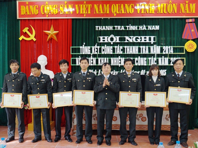 Các cá nhân đạt thành tích xuất sắc trong công tác thanh tra tỉnh Hà Nam năm 2014 
