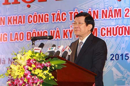 Chủ tịch Nước Trương Tấn Sang phát biểu chỉ đạo