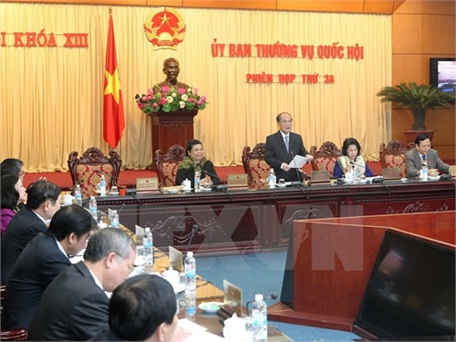 Chủ tịch Quốc hội Nguyễn Sinh Hùng chủ trì và phát biểu khai mạc Phiên họp thứ 34 của Ủy ban Thường vụ Quốc hội