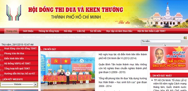 Trang thông tin của Hội đồng thi đua khen thưởng TP Hồ Chí Minh