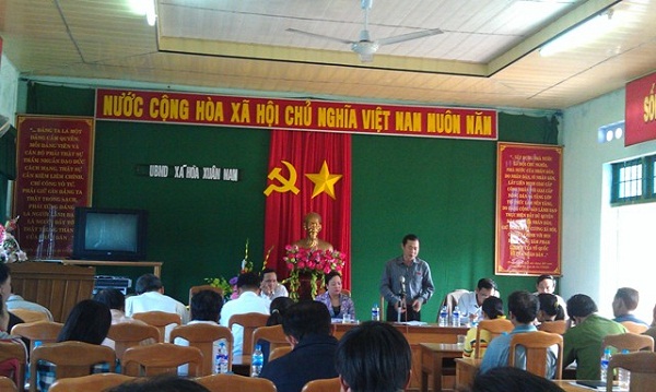 đồng chí Nguyễn Thái Học, Ủy viên Ban Thường vụ Tỉnh ủy, Trưởng Ban Nội chính Tỉnh ủy phát biểu tại buổi đối thoại
