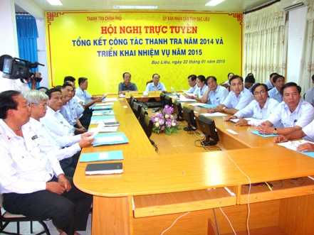 Hội nghị trực tuyến triển khai công tác thanh tra năm 2015 điểm cầu tỉnh Bạc Liêu