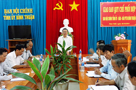 Hội nghị đánh giá kết quả thực hiện quy chế phối hợp tuyên truyền về phòng, chống tham nhũng của Ban Nội chính Tỉnh ủy Bình Thuận