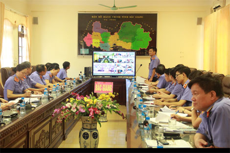 Một Hội nghị trực tuyến của Viện kiểm sát nhân dân tỉnh Bắc Giang