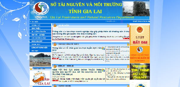 Trang thông tin điện tử của Sở Tài nguyên và Môi trường tỉnh Gia Lai