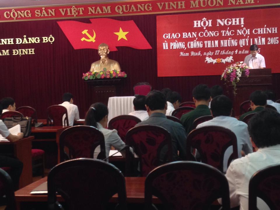 Một Hội nghị giao ban công tác nội chính và phòng, chống tham nhũng tỉnh Nam Định  