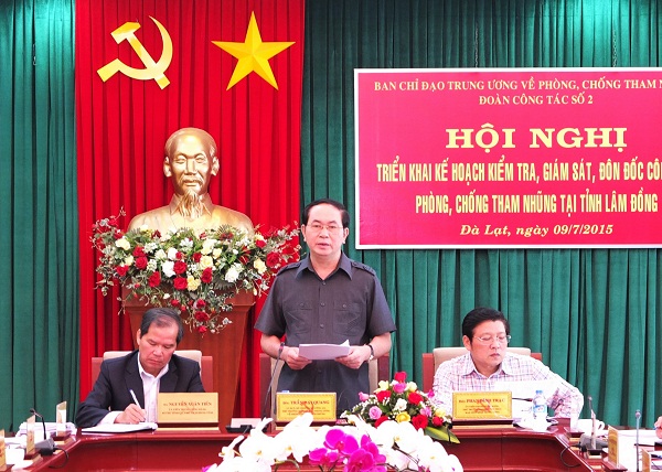 Ban Chỉ đạo Trung ương về phòng, chống tham nhũng triển khai Kế hoạch kiểm tra, giám sát, đôn đốc công tác phòng, chống tham nhũng tại tỉnh Lâm Đồng