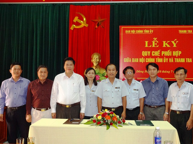 Lễ ký quy chế phối hợp giữa Ban Nội chính Tỉnh ủy với Thanh tra tỉnh