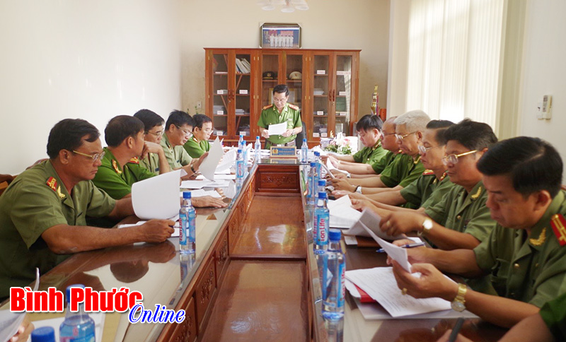 Một cuộc họp của Công an tỉnh Bình Phước (Ảnh Bình Phước Online)