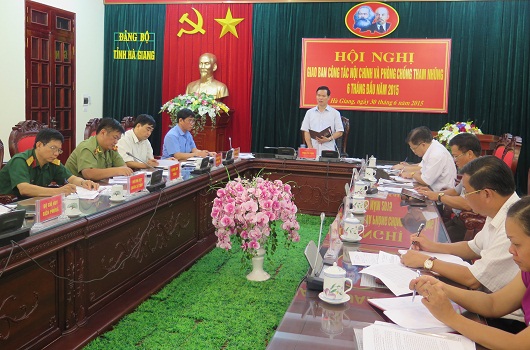 Giao ban công tác nội chính và phòng, chống tham nhũng 6 tháng đầu năm 2015 tỉnh Hà Giang