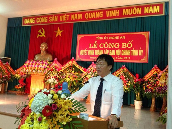 Đồng chí Phạm Anh Tuấn, Phó trưởng Ban Nội chính Trung ương phát biểu tại Lễ công bố Quyết định thành lập Ban Nội chính Tỉnh ủy Nghệ An