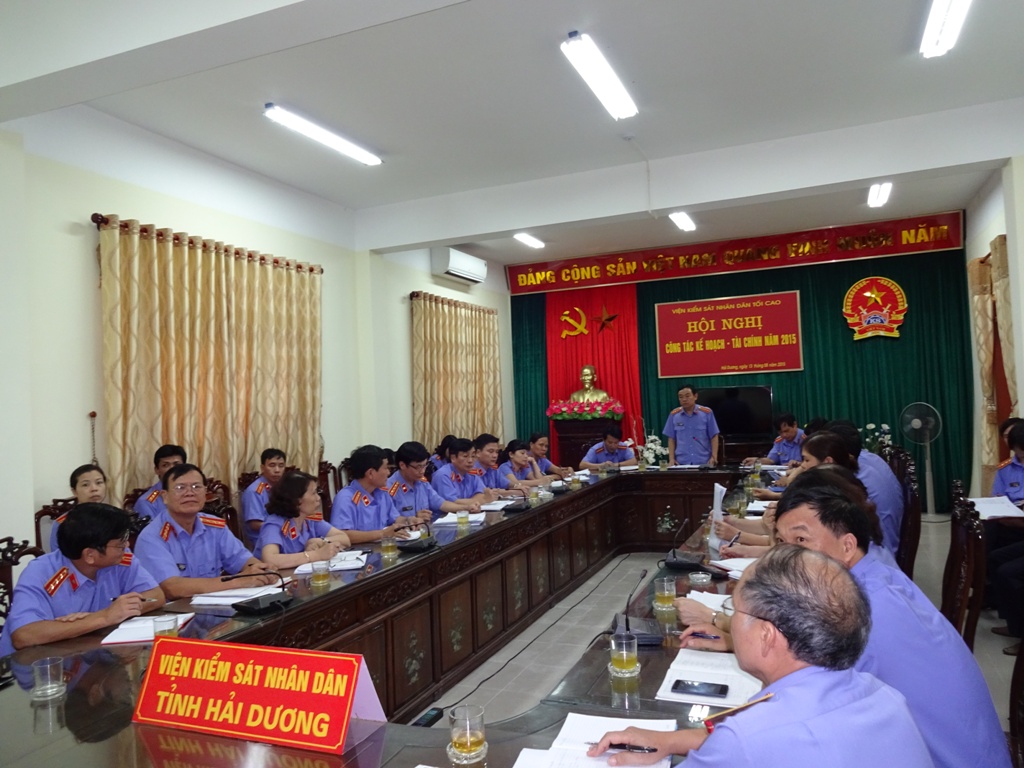 Hội nghị giao ban trực tuyến công tác tháng 8 năm 2015 của Viện kiểm sát nhân dân tỉnh Hải Dương (Ảnh: vienkiemsat.haiduong.gov.vn)