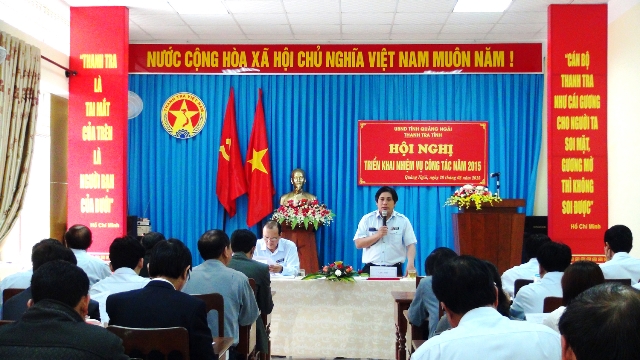 Hội nghị triển khai công tác ngành thanh tra tỉnh Quảng Ngãi năm 2015