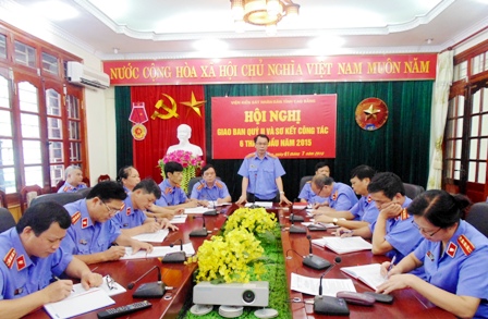 Hội nghị sơ kết công tác 6 tháng đầu năm 2015 của Viện kiểm sát nhân dân tỉnh Cao Bằng(Ảnh: kiemsatcaobang.vn)