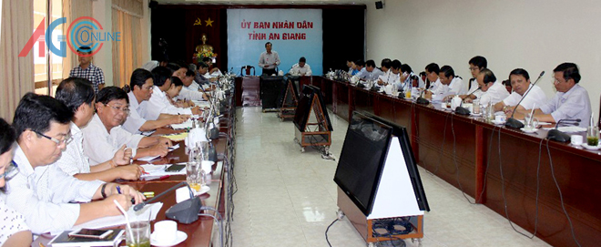 Một cuộc họp của Ủy ban nhân dân tỉnh An Giang (Ảnh: AnGiang Online)