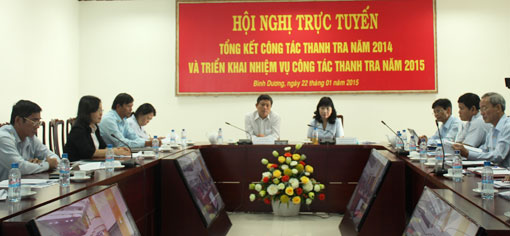 Điểm cầu Thanh tra tỉnh Bình Dương dự Hội nghị trực tuyến triển khai công tác thanh tra năm 2015