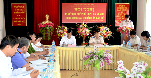 Hội nghị sơ kết thực hiện Quy chế phối hợp liên ngành thi hành án dân sự tỉnh Tuyên Quang