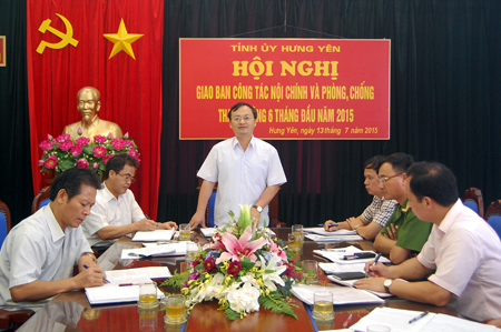 Hội nghị giao ban công tác nội chính và phòng, chống tham nhũng 6 tháng đầu năm 2015 của tỉnh Hưng Yên