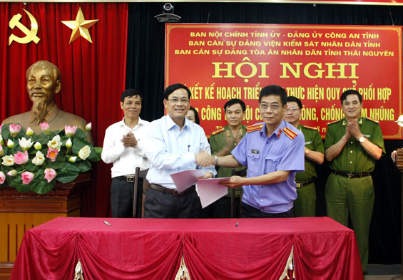 Ban Nội chính Tỉnh ủy Thái Nguyên ký kết Quy chế phối hợp với Ban cán sự đảng Viện kiểm sát nhân dân tỉnh