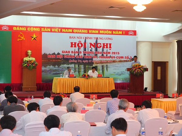 Hội nghị giao ban 6 tháng đầu năm 2015 các Ban Nội chính tỉnh ủy, thành ủy thuộc Cụm thi đua số 3