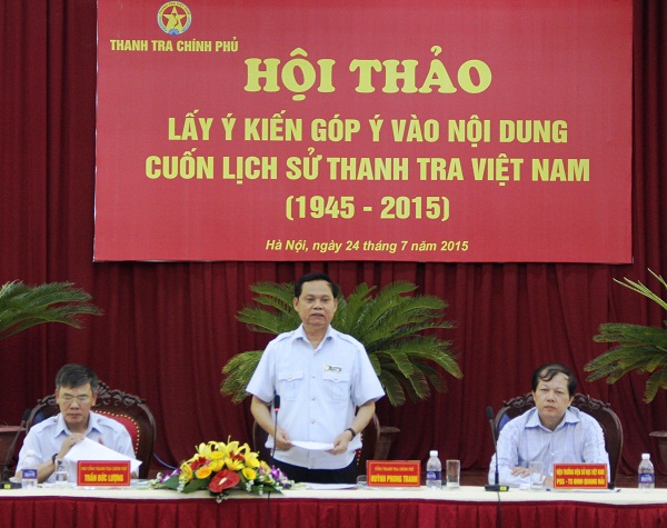 Hội thảo lấy ý kiến góp ý nội dung dự thảo cuốn lịch sử thanh tra Việt Nam 1945- 2015