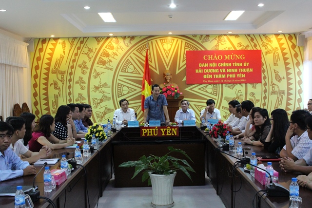 Đồng chí Nguyễn Thái Học, Ủy viên Ban Thường vụ Tỉnh ủy, Trưởng Ban Nội chính Tỉnh ủy Phú Yên phát biểu tại buổi làm việc