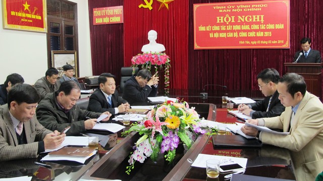 Ban Nội chính Tỉnh ủy tổ chức Hội nghị tổng kết công tác năm 2015