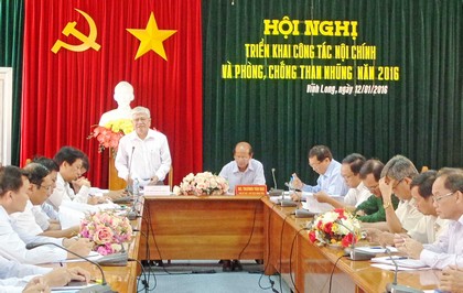 Hội nghị triển khai công tác nội chính và phòng, chống tham nhũng năm 2016 tỉnh Vĩnh Long