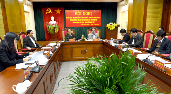 Ban Thường vụ Tỉnh ủy Tuyên Quang tổ chức sơ kết 5 năm thực hiện Chỉ thị số 48-CT/TW ngày 22-10-2010 của Bộ Chính trị về tăng cường sự lãnh đạo của Đảng đối với công tác phòng, chống tội phạm trong tình hình mới