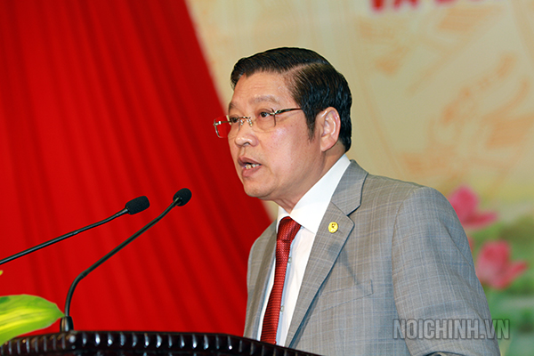 Đồng chí Phan Đình Trạc, Uỷ viên Trung ương Đảng, Uỷ viên Ban Chỉ đạo Trung ương về phòng, chống tham nhũng, Trưởng Ban Nội chính Trung ương đọc diễn văn tại Lễ kỷ niệm