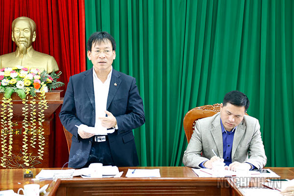 Đồng chí Phạm Anh Tuấn, Phó trưởng Ban Nội chính Trung ương phát biểu tại buổi làm việc