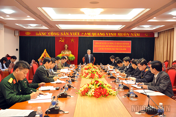 Đoàn công tác của Ban Nội chính Trung ương làm việc với Thường trực Tỉnh ủy Hoà Bình về công tác nội chính và phòng, chống tham nhũng