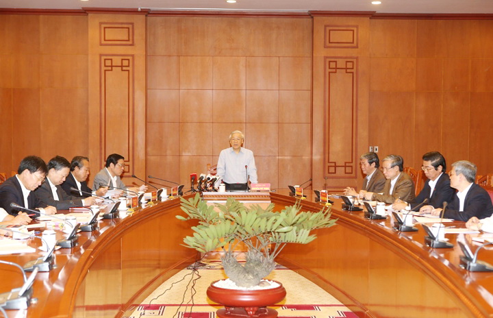 Tổng Bí thư Nguyễn Phú Trọng, Trưởng Ban Chỉ đạo Trung ương về phòng, chống tham nhũng chủ trì cuộc họp Thường trực Ban Chỉ đạo