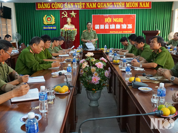 Một cuộc họp triển khai công tác của Công an tỉnh Ninh Thuận