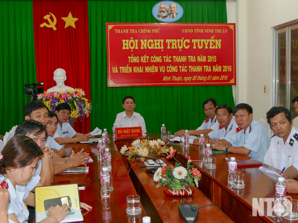 Hội nghị trực tuyến tổng kết công tác năm 2015 và triển khai phương hướng, nhiệm vụ năm 2016 của ngành Thanh tra tại điểm cầu Ninh Thuận