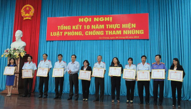 Hội nghị tổng kết 10 năm thực hiện Luật phòng, chống tham nhũng tỉnh An Giang