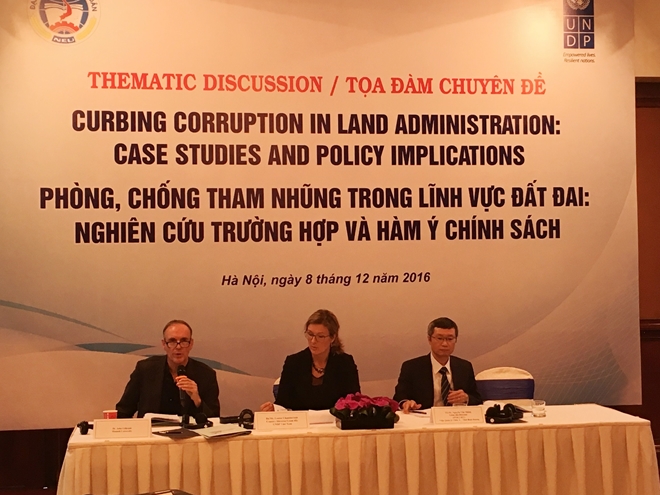 Kết quả nghiên cứu về tham nhũng đất đai được chia sẻ tại buổi Tọa đàm