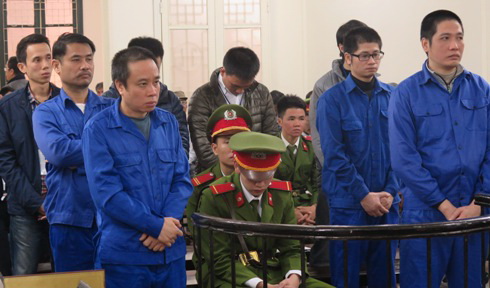 Các bị cáo tại phiên Tòa