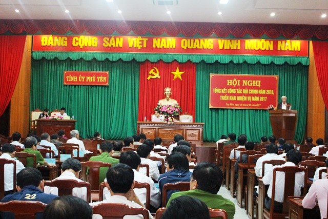 Quang cảnh Hội nghị tổng kết công tác nội chính và PCTN tỉnh Phú Yên năm 2016 (tháng 01-2017)