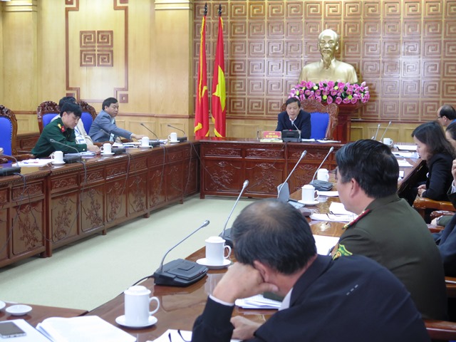 Quang cảnh Hội nghị giao ban nội chính quý I-2017