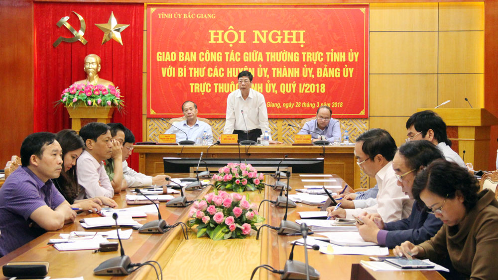 Một hội nghị của Thường trực Tỉnh ủy Bắc Giang 