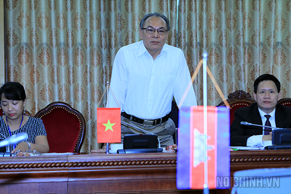 Đồng chí Trịnh Xuân Toản, Ủy viên chuyên trách, Thường trực Ban Chỉ đạo Cải cách Tư pháp Trung ương phát biểu tại buổi làm việc
