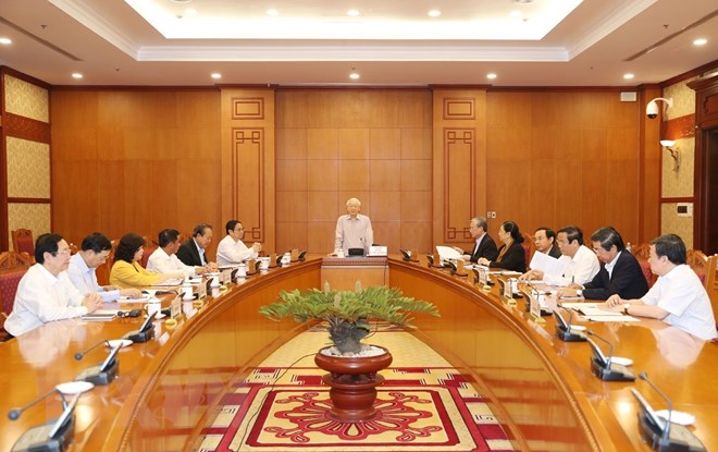 Tổng Bí thư , Chủ tịch nước Nguyễn Phú Trọng phát biểu chỉ đạo cuộc họp