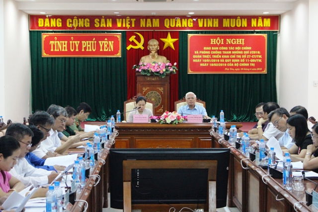 Hội nghị giao ban công tác nội chính tỉnh Phú Yên quý I năm 2019